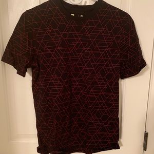Red and black t shirt